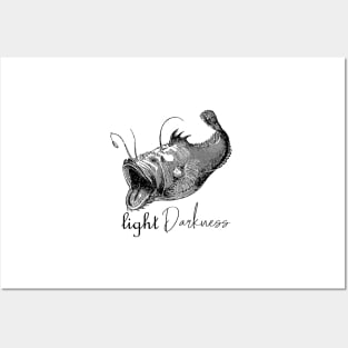 Anglerfish light darkness design Posters and Art